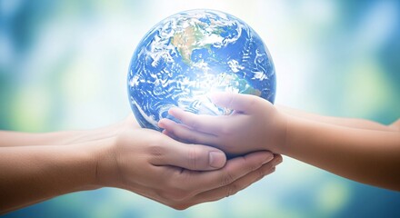 Caring for Our Planet a Vision of Sustainable Future World Peace Global Responsibility Saving Earth Day Environment Conservation Future Generations Awareness Action Hope