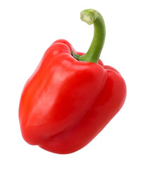 Red Bell Pepper (Sweet Red Pepper) isolated, transparent PNG, PNG format