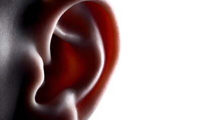 Close-Up of Human Ear Showing Detail and Texture in Soft Light