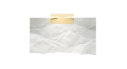 Torn grid paper with taped corner, representing a blank canvas for creative ideas and notes
