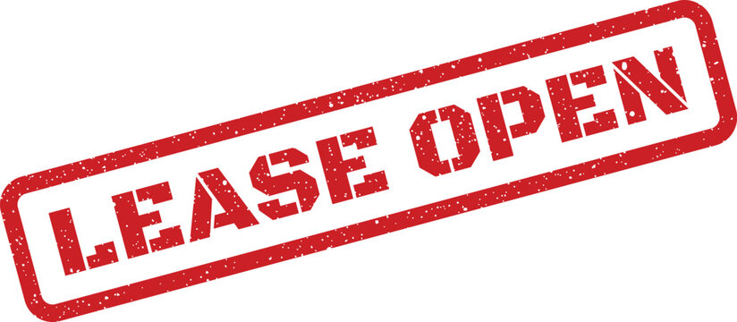 Red grunge rubber stamp vector indicating a lease is open for availability, suitable for property listings and rental advertisements