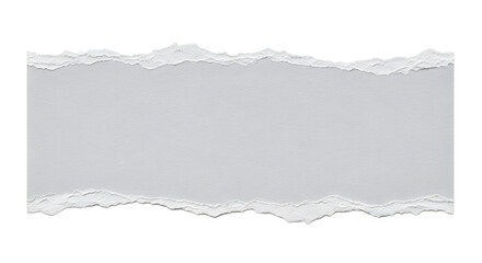 Obraz premium A torn piece of white paper with a rough, uneven edge, isolated on a white background for graphic design