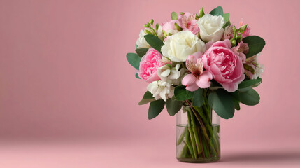 Elegant Floral Arrangement with Soft Pink and White Blooms