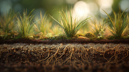 Revealing the Hidden World: From blades of grass, down into the soil and roots beneath, exploring the life under our feet in nature.