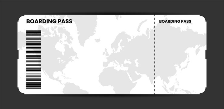 Airline boarding pass ticket template. Airplane ticket. Air ticket icon. Vector illustration isolated