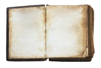 Ancient Open Book with Blank Pages