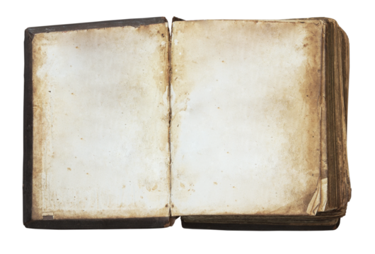 Ancient Open Book with Blank Pages