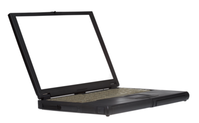 Modern Laptop with Blank Screen Display