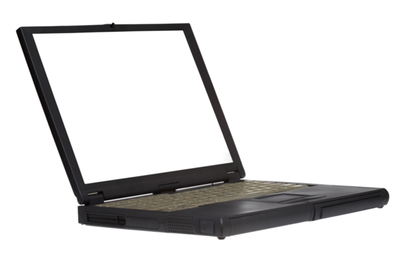 Modern Laptop with Blank Screen Display