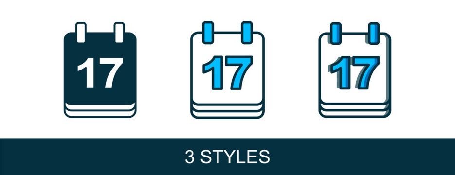 Filled outline Saint Patricks day with calendar icon isolated on white background. Date 17 March. Vector