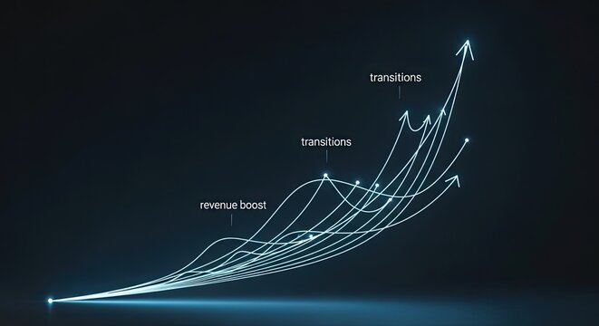 Drive business growth with transitions to unlock revenue boost, visualize performance with dynamic charts and graphs, celebrate success with modern data analysis