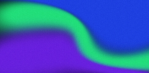 Dark grainy background with glowing purple green blue abstract gradient shape and smooth noise texture for dynamic poster header