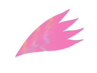 Soft pink wings with subtle orange patterns, crafted as a decorative design element or clipart isolated transparent PNG background.