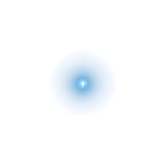Glowing Point of Light on White Background Blue Flare