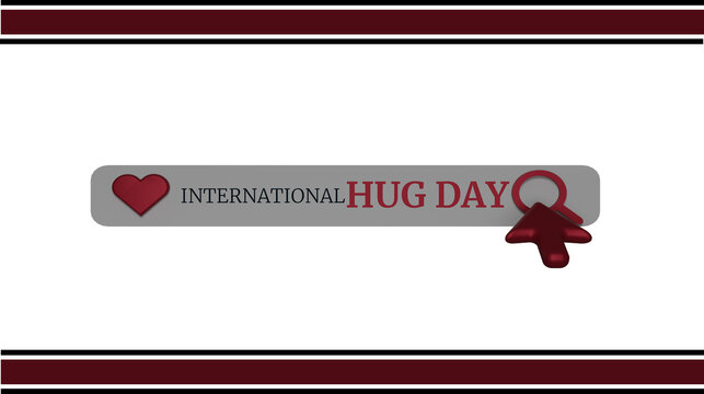 3d render search engine Modern International Hug Day typography banner template on white background, ideal for spreading kindness and connection