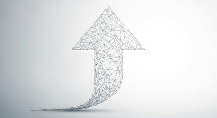 Stunning geometric arrow pointing upwards, symbolizing growth and achievement for your business goals, success, innovation, and forward thinking strategies