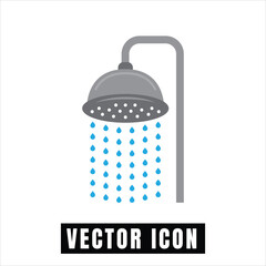 Modern shower head dispensing water droplets in a clean design