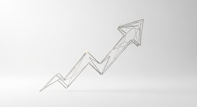 Dynamic upward trend line illustrates business growth and financial success, ideal for modern marketing and investment concepts showcasing upward momentum - Powered by Adobe