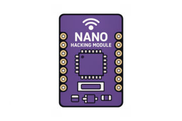 Nano hacking module with wifi symbol on transparent background