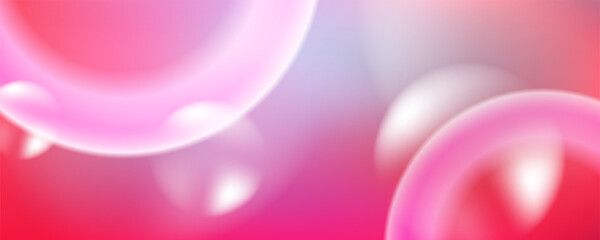Pink, red, and blue gradient background with large smooth bokeh circles