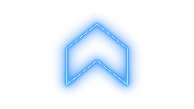 A glowing neon style upward arrow icon vector set. Outline glowing neon style upward arrow Icon on transparent background vector image.