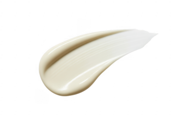 Cream swatch texture with subtle lines and highlights isolated on a transparent background