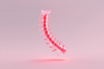 Abstract pink spine structure floating art