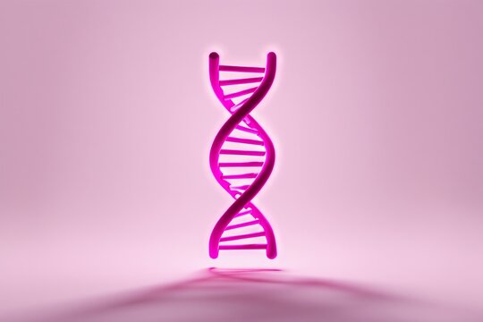 Pink dna double helix against soft background