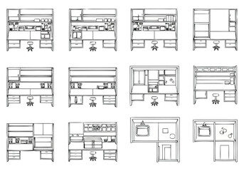 Modern Office Workstation Design Concepts Layouts Shelving and Furniture Arrangements for Productivity furniture icons interior design architecture