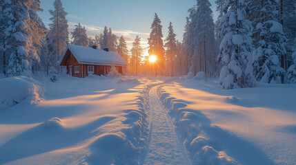 Winter forest. Beautiful snow winter landscape. Winter landscape. Beautiful wintry landscape