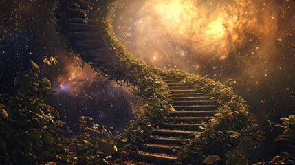 Enchanted Stairway to the Heavens - A Mystical Journey Through Nature.