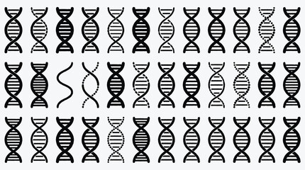 Abstract DNA Strand Illustration with Multiple Variations for Science Education