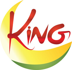Obraz premium King logo design illustration in moon shape concept for brand promotion product selling and advertisement with unique design style