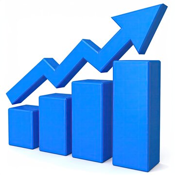 3D graphic of a rising blue bar graph (4)