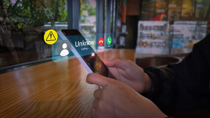 Futuristic Incoming Call Interface with Spam Alert