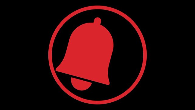 Red Notification Bell Icon on Black Background