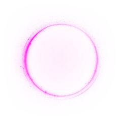 Neon glowing red circular outline frame on transparent background — red glowing stroke circle with realistic neon light effect for banners, icons and sci‑fi design elements.