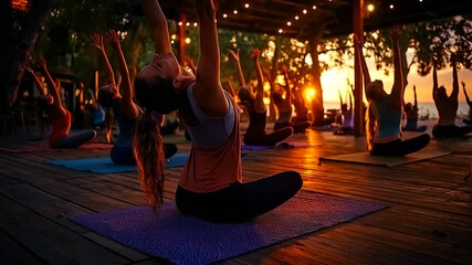 Sunset yoga retreat on tropical beach brings serenity and wellness to participants