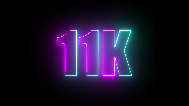 11K Double Colour Neon Line Animation on Black Background with Smooth Luminous Flow and Futuristic Glow.