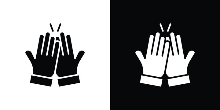 High Five icons vector silhouette design. Vector flat graphic design illustration.