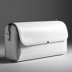 Sleek, white, cylindrical cosmetic bag