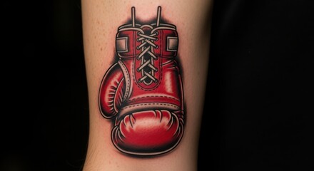 Red boxing gloves and jump rope on a clean white surface with soft shadows