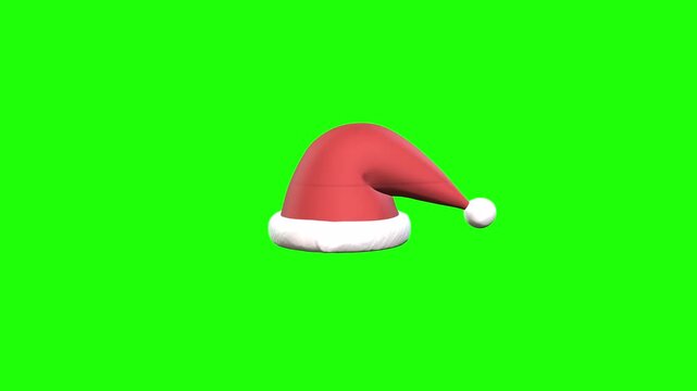 Old man santa claus moving hat green screen or chroma key video clip motion video