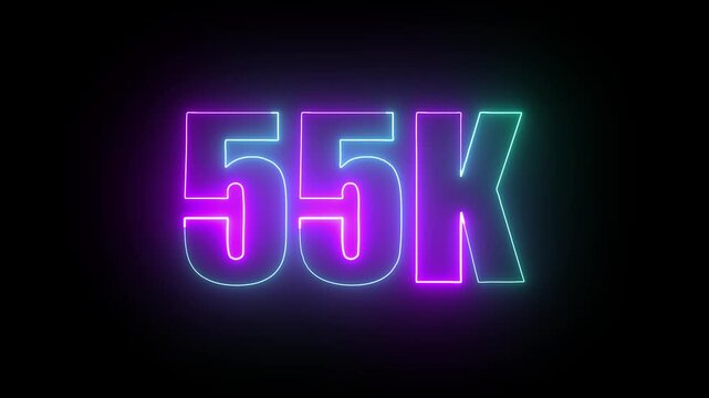 55k smooth neon line animation pulsing across a deep black background with vibrant glowing streak motion.
