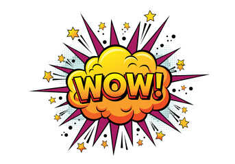 Stunning 'WOW!' pop art style comic burst for powerful messaging and captivating graphic design elements