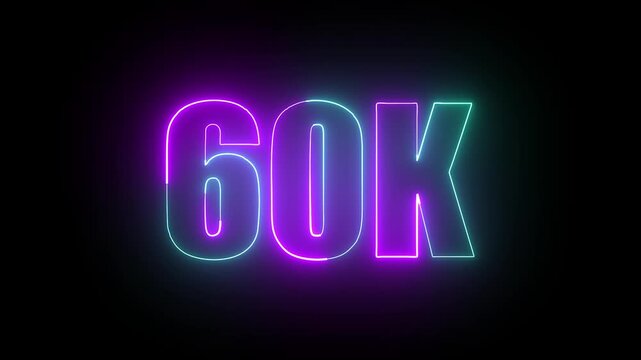 60k smooth glowing neon line animation streaming across a deep black canvas with flowing streak motion and radiant highlights.