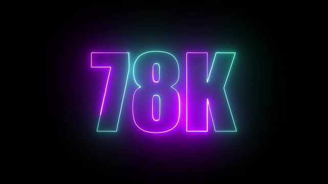 78k smooth glowing neon line animation streaming with vibrant streak motion over a deep black canvas creating radiant highlights.