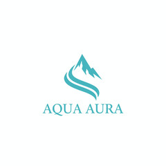 Obraz premium Aqua Aura Mountain Wave Clean Water Logo