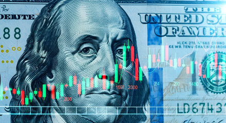 Investment strategies and financial growth can be visualized using stock market charts and currency, offering a clear path to wealth accumulation.