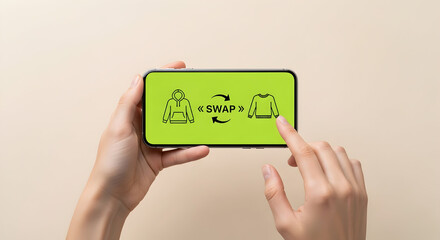 Unlock the convenience of swapping clothes effortlessly using our mobile app, a seamless experience for refreshing your wardrobe with ease and style.